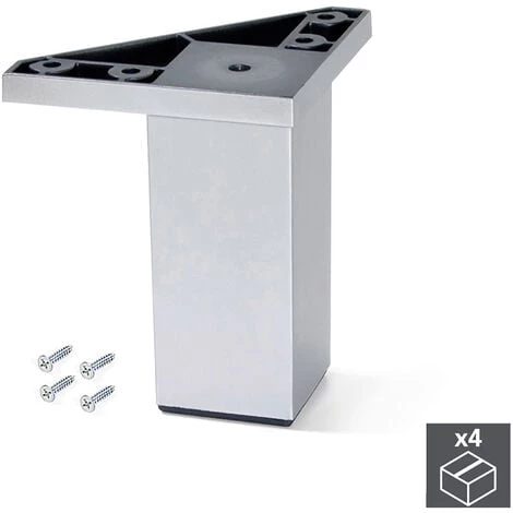 Emuca Pied Pour Meubles Alumix 1, Hauteur 100 Mm, Plastique, Gris Métallisé, 1 Lot De 4 Unités - Peint En Aluminium 3 Emuca Pied Pour Meubles Alumix 1, Hauteur 100 Mm, Plastique, Gris Métallisé, 1 Lot De 4 Unités - Peint En Aluminium