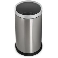 Emuca Conteneur Circulaire Extérieur Pour Le Recyclage Avec Ouverture Par Détecteur De Mouvement, Acier Inoxidable, Acier