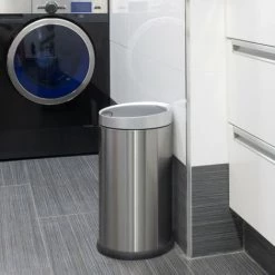 Emuca Conteneur Circulaire Extérieur Pour Le Recyclage Avec Ouverture Par Détecteur De Mouvement, Acier Inoxidable, Acier -EMUCA Soldes 45943149 3