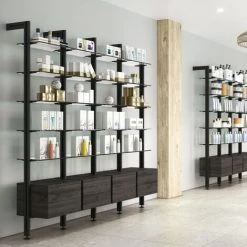 Emuca Jeu De Supports Zero Pour Une étagère En Verre, Peint En Noir Texturé, Zamak -EMUCA Soldes 46360419 4