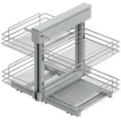 Emuca Meuble D'angle Articulé Suprastar Pour Les Meubles De Cuisine, Gauche, Chromé, Acier