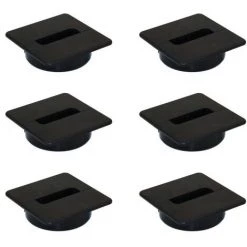 Emuca Passe-câble De Table Plastwin, 94x94mm, Plastique, Noir