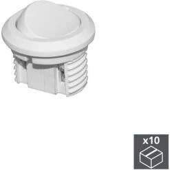 Emuca Interrupteur à Encastrer, Peint En Blanc, Plastique, 10 U