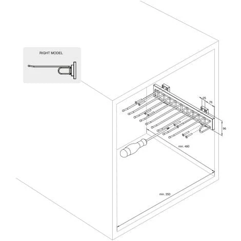 Emuca Porte-pantalons Self à Montage Latéral Pour Armoire, Chrome, Plastique, Aluminium, Droit 4 Emuca Porte-pantalons Self à Montage Latéral Pour Armoire, Chrome, Plastique, Aluminium, Droit – Image 2