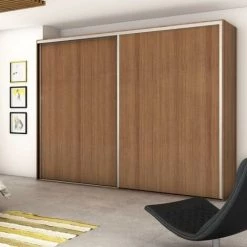 Emuca Système Coulissant Placard Pour Armoires, 2 Portes Avec Profils Sharp, épaisseur 16mm, Fermeture Amortie, Panneaux Non Incluses,Anodisé Mat, 1 Ut. - Talla -EMUCA Soldes 51638402 4