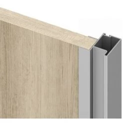 Emuca Système Coulissant Placard Pour Armoires, 2 Portes Avec Profils Deep, épaisseur 18 Mm, Fermeture Amortie, Panneaux Non Incluses,Anodisé Mat, 1 Ut. - Talla -EMUCA Soldes 51638403 5