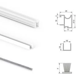 Emuca Système Coulissant Placard 74 Pour Armoires, 2 Portes Avec Profils Wave, épaisseur 16mm, Fermeture Amortie, Panneaux Non Incluses, Peint En Blanc, 1 Ut. - Talla -EMUCA Soldes 51638407 3