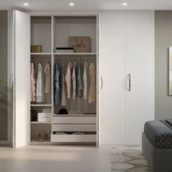 Emuca Système Twofold En Format Kit Pour 2 Portes Coulissantes En Bois Suspendues Et Pliantes à Fermeture Amortie., Sans Guide Inférieur, Anodisé Mat, 1 Ut. - Talla -EMUCA Soldes 51638428 3