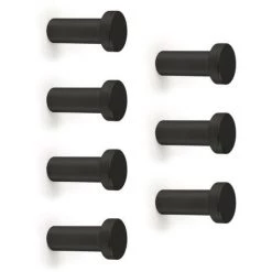 Emuca Cintre Mural Wellington, Peint En Noir, Zamak, 1 Lot De 7 Unités - Talla