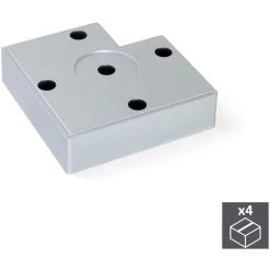 Emuca Pied Pour Meubles Alumix 7, 15, Peint En Aluminium, Plastique