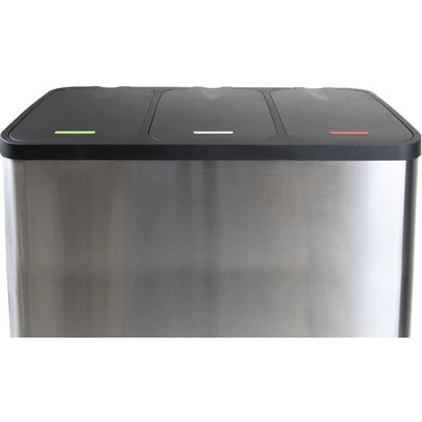 Emuca Poubelle Extérieure à 3 Compartiments De 9 Litres, Acier Inoxydable 6 Emuca Poubelle Extérieure à 3 Compartiments De 9 Litres, Acier Inoxydable – Image 4