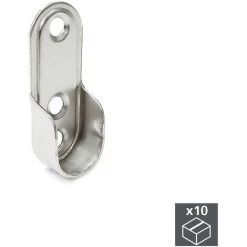 Emuca Lot De 10 Supports Emuca Pour Barre De Penderie Armoire En Acier Finition Nickelé