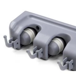 Emuca Support Pour Balais Et Pour Balais à Franges Avec 4 Trous Et 5 Crochets, En Plastique, Gris -EMUCA Soldes 54868403 4