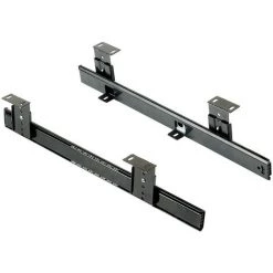 Emuca Pair Coulisse Porte-clavier à Billes En Acier, Zingué Noir, Acier, 20 U - Zingué Noir