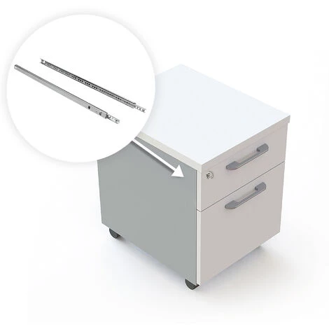 Emuca Paire De Coulisses Pour Tiroirs, à Billes, 17 X 310 Mm, Sortie Partielle, Zingué, 5 Ut. 4 Emuca Paire De Coulisses Pour Tiroirs, à Billes, 17 X 310 Mm, Sortie Partielle, Zingué, 5 Ut. – Image 2