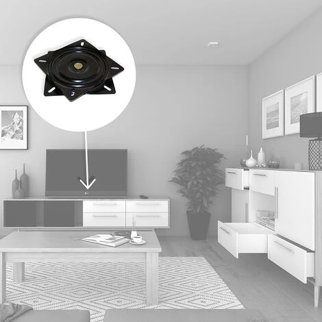 Emuca Plateforme Tournante TV, Charge 10 Kg, Acier, Noir 4 Emuca Plateforme Tournante TV, Charge 10 Kg, Acier, Noir – Image 2