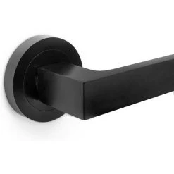 Emuca - Poignée De Porte Intérieur, Ensemble De Poignées De Porte Avec Rosace D.50 Mm, Aluminium, Noir. -EMUCA Soldes 54868482 3