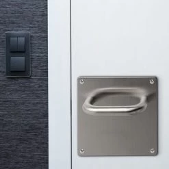 Emuca Jeux De Poignées Avec Plaque 17x17 Cm Pour Porte Intérieur, Forme U, Acier Inoxydable, Nickel Satiné. -EMUCA Soldes 54868731 3