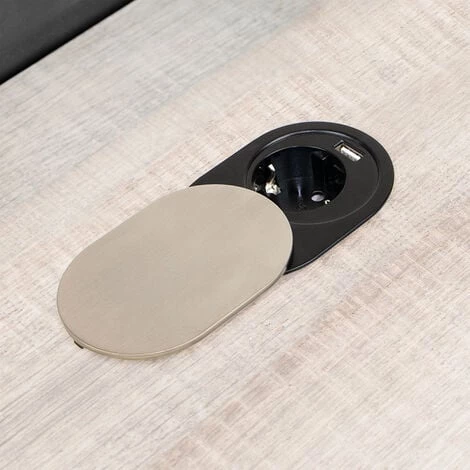 Emuca Tour De 1 Prise Avec 1 Port USB Vertikal Flat60, à Encastrer, Avec Couvercle, Type Schuko, Acier Et Plastique, Inox 3 Emuca Tour De 1 Prise Avec 1 Port USB Vertikal Flat60, à Encastrer, Avec Couvercle, Type Schuko, Acier Et Plastique, Inox â Image 2