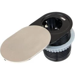 Emuca Tour De 1 Prise Avec 1 Port USB Vertikal Flat60, à Encastrer, Avec Couvercle, Type Schuko, Acier Et Plastique, Inox 7 Emuca Tour De 1 Prise Avec 1 Port USB Vertikal Flat60, à Encastrer, Avec Couvercle, Type Schuko, Acier Et Plastique, Inox -EMUCA Soldes 54868915 3