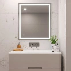 Emuca Miroir De Salle De Bain Hercule Avec éclairage LED Frontal Et Décoratif 60x80cm - Transparent / Indeterminé -EMUCA Soldes 54869439 3