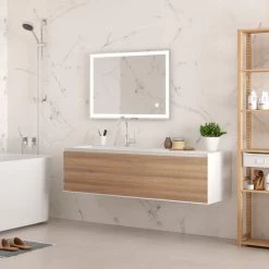 Emuca Miroir De Salle De Bain Hercule Avec éclairage LED Frontal Et Décoratif 60x80cm - Transparent / Indeterminé -EMUCA Soldes 54869439 4