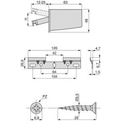 Emuca - 5 Kit De Ferrures De Suspension 4030521 70kg Plastique Gris -EMUCA Soldes 56639662 3