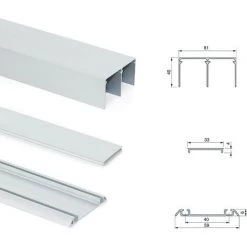 Emuca - Système Coulissant Placard 6030362 Pour Armoires 2 Portes 16mm -EMUCA Soldes 56639663 3