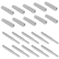 Emuca Ferme-porte Push Lite à Visser Sur L'armoire Avec Réglage, 80 Mm, Amortisseur, Plastique Gris, Plastique, 10 Unités