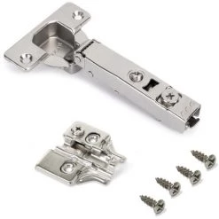 Emuca Charnière X92, Fermeture Amortie, Ouverture 105º, Embase à Visser, À Visser, Nickel Satiné, Acier - Nickelé