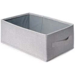 Emuca Panier Organisateur De Placard Et De Dressing Hack, Effet Textile Gris, Tissu, 1 Lot De 6 Unités - Talla