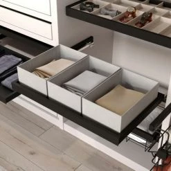 Emuca Panier Organisateur De Placard Et De Dressing Hack, Effet Textile Gris, Tissu, 1 Lot De 6 Unités - Talla -EMUCA Soldes 58212431 3