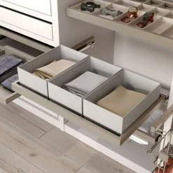 Emuca Panier Organisateur De Placard Et De Dressing Hack, Effet Textile Gris, Tissu, 1 Lot De 6 Unités - Talla -EMUCA Soldes 58212431 4