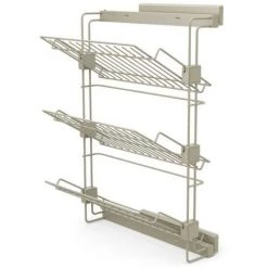 Emuca Porte-chaussures Latéral Coulissant Pour Placards Et Dressing Hack, Droite, Peint Couleur Pierre, Acier, 1 Ut. - Talla