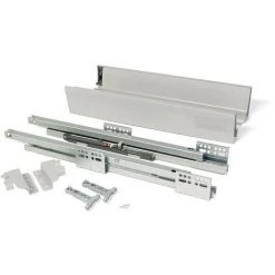Emuca - Kit De Tiroir Pour Cuisine Vantage-Q, Hauteur 83mm, Prof. 350mm, Fermeture Amortie, Acier, Gris Métallisé