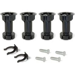 Emuca Kit Pied Pour Meubles Bone, Noir, Plastique, 120 Mm