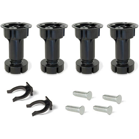 Emuca Kit Pied Pour Meubles Bone, Noir, Plastique, 120 Mm 3 Emuca Kit Pied Pour Meubles Bone, Noir, Plastique, 120 Mm
