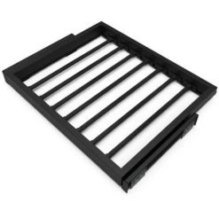 Emuca Jeu De 7 Tringles à Pantalon Avec Glissières à Fermeture Douce Pour Armoires, Réglable, Module 600mm, Noir Texturé - Talla