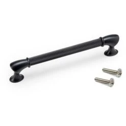 Emuca Poignée Pour Meuble Suez, Entraxe 160 Mm, Peint En Noir, Aluminium, 20 Ut. - Talla