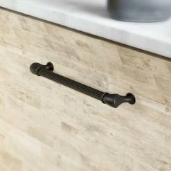 Emuca Poignée Pour Meuble Suez, Entraxe 160 Mm, Peint En Noir, Aluminium, 20 Ut. - Talla -EMUCA Soldes 63599002 5