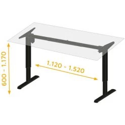 Emuca - Table Motorisée à Hauteur Réglable 660-1170mm Charge Maxi 55kg Finition Blanc - 2009112 -EMUCA Soldes 66401775 3