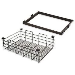 Emuca - Kit Panier Métallique Et Cadre Coulissant Module 600mm Finition Moka - 7087613