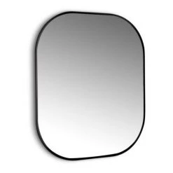 Emuca Miroir Cepheus Avec éclairage Décoratif à LED Et Cadre Noir, Arrondi Rectangulaire 600 X 800 Mm, AC 230V 50Hz, 12 W, Aluminium Et Verre, 1 U - Talla