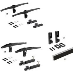 Emuca Kit Zero De Supports Pour étagères En Bois, Module Et Tringle, Peint En Noir Texturé, 1 Ut. - Talla