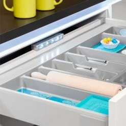 Emuca Lumière LED à Piles Pour Intérieur De Tiroirs Drawled Avec Détecteur De Vibration Et Lumière Froide, 0,6 W, Peint En Aluminium - Talla -EMUCA Soldes 67937263 5