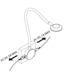 Emuca Applique LED Kuma Rond, Col De Cygne Flexible, Détecteur Tactile, 2 USB, Lumière Blanc Naturel, Plastique, Blanc, 1 Ut. - Talla -EMUCA Soldes 67937325 3