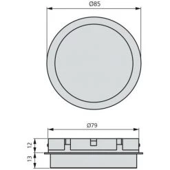 Emuca Spot LED, D. 85 Mm, Semi-encastré, Lumière Blanc Froid, Plastique, Gris Métallisé - Talla -EMUCA Soldes 67937392 3