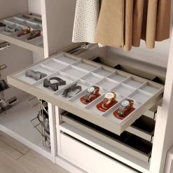 Emuca Kit De Tiroir D'organisation Avec Glissières à Fermeture Douce Pour Armoire, Réglable, Module 600mm, Gris Pierre -EMUCA Soldes 68605228 4