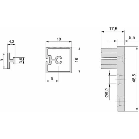 Emuca Kit Traverse Albeam Pour Meubles De Cuisine, À Visser, Anodisé Mat, Aluminium Et Plastique 4 Emuca Kit Traverse Albeam Pour Meubles De Cuisine, À Visser, Anodisé Mat, Aluminium Et Plastique – Image 2