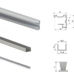 Emuca Système Coulissant Placard Pour Armoires, 2 Portes Avec Profils Vall, épaisseur 19mm, Fermeture Amortie, Panneaux Non Incl -EMUCA Soldes 68605419 3